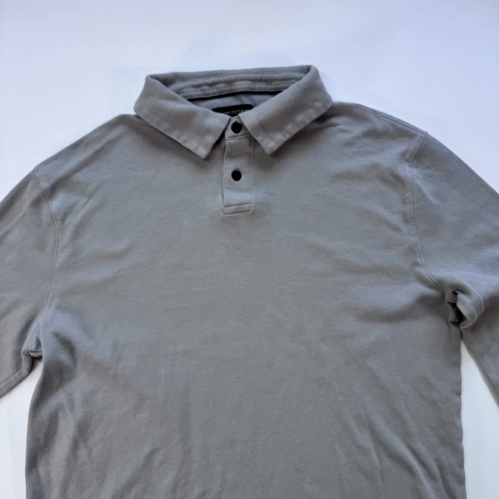 BANANA REPUBLIC Long Sleeve Polo Shirt Mens Small Green